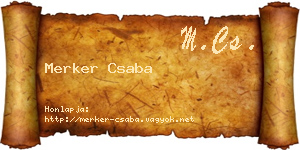 Merker Csaba névjegykártya